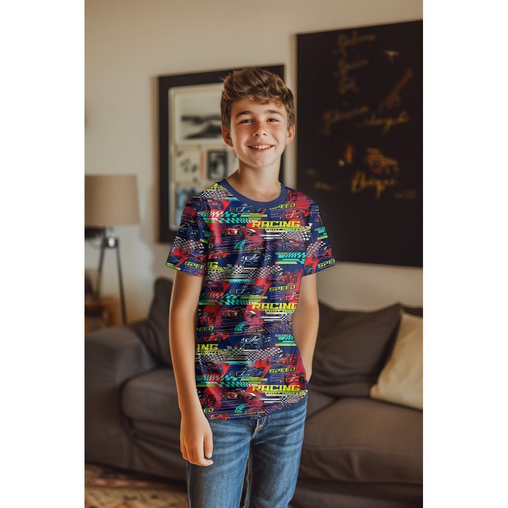 Attēls ar Kokvilnas trikotāža - sacīkšu auto 200 g/m² – pieejams Šarlotes audumi