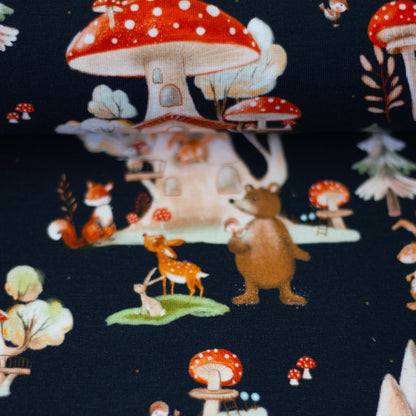 Jersey en coton - champignons 200 g/m²