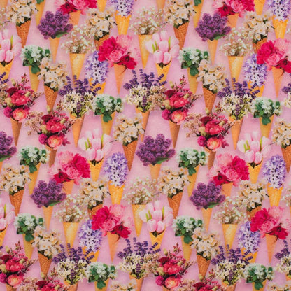 Jersey en coton - glaces en fleurs 200 g/m²