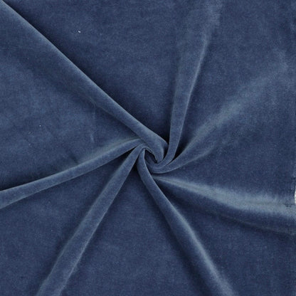 Velours de coton - bleu jean fumé 250 g/m²