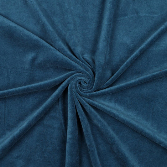 Attēls ar Kokvilnas velūrs - petrol 250 g/m² – pieejams Šarlotes audumi
