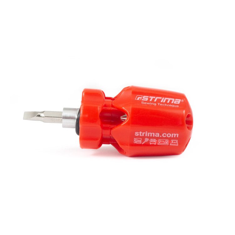 Image de tournevis compact pour machines à coudre avec 6 embouts interchangeables – disponible en ligne chez Šarlotes audumi