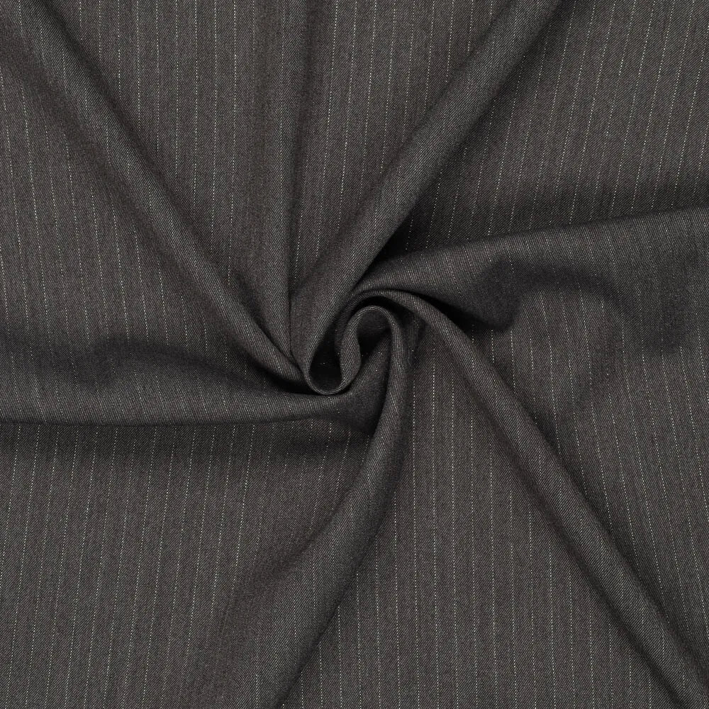 Attēls ar Kostīmaudums ar smalku lureksa svītru | pelēks | 195 g/m² | 145 cm – pieejams Šarlotes audumi