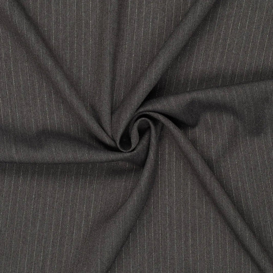 Attēls ar Kostīmaudums ar smalku lureksa svītru | pelēks | 195 g/m² | 145 cm – pieejams Šarlotes audumi