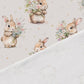Cotton loop knit - bunnies with flowers 250 g/m²
