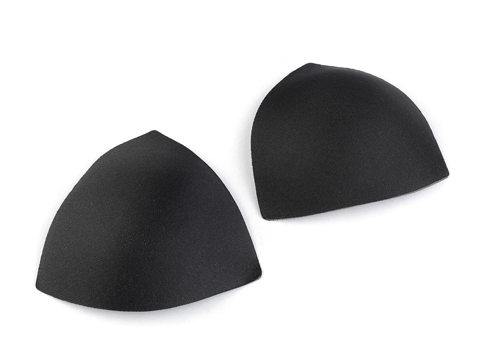 Image of bra pads for swimsuits, lingerie, and corsets - black, size S – available at Charlotte's Fabrics