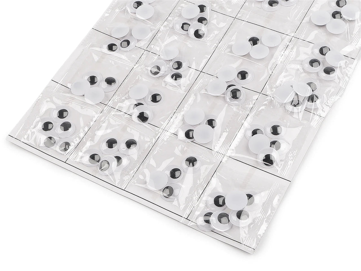 Attēls ar Kustīgas plastmasas actiņas pielīmēšanai – 15mm 20 gab. – pieejams internetā Šarlotes audumi