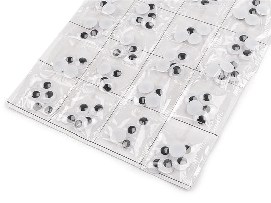Bild von beweglichen Kunststoff-Wackelaugen zum Aufkleben – 15 mm, 20 Stück – online bei Šarlotes audumi erhältlich