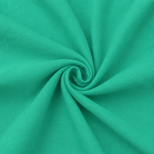 Image of linen and viscose fabric - bright mint green - available online at Charlotte's Fabrics