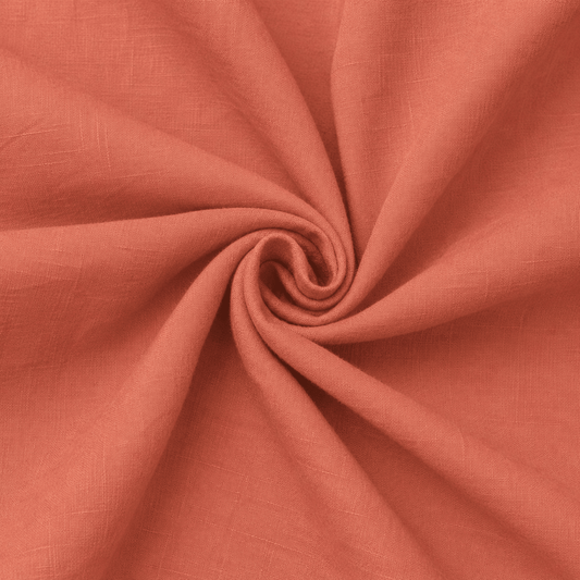 Image of linen and viscose fabric - orange - available online at Šarlotes audumi