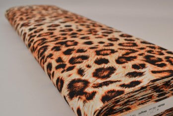 Leinen mit Baumwolle, Leopardenmuster 170 g/m²