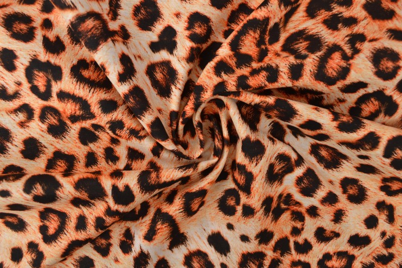 Leinen mit Baumwolle, Leopardenmuster 170 g/m²