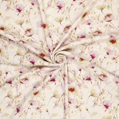 Image de lin et viscose à pois fleuris 120 g/m² – disponible chez Šarlotes audumi