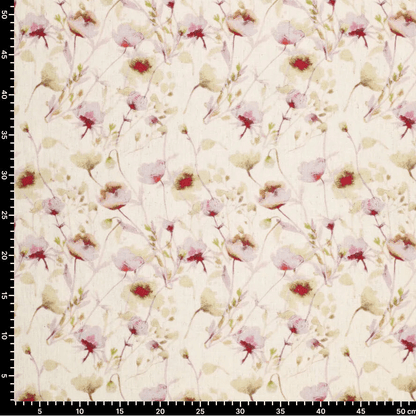 Image de tissu en lin avec viscose - petits pois fleuris 120 g/m² – disponible chez Šarlotes audumi