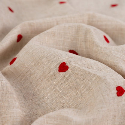 Image en lin avec viscose - cœurs 180 g/m² – disponible chez Šarlotes audumi