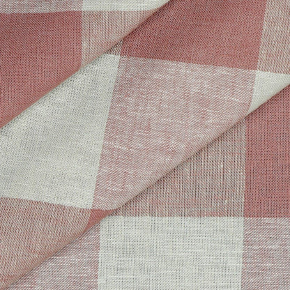 Lin et viscose - à carreaux vieux rose 145 g/m²