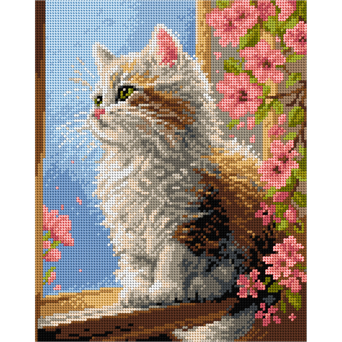 Stickset MALVINA – Katze am Fenster, 24 × 30 cm