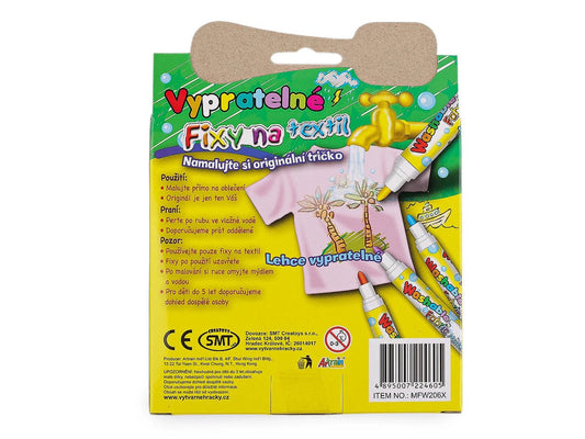 Image of washable textile markers – 6-color set – available online at Šarlotes audumi