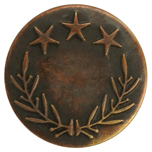Image de bouton de jean en métal 25 mm-bronze vieilli, disponible en ligne chez Šarlotes audumi