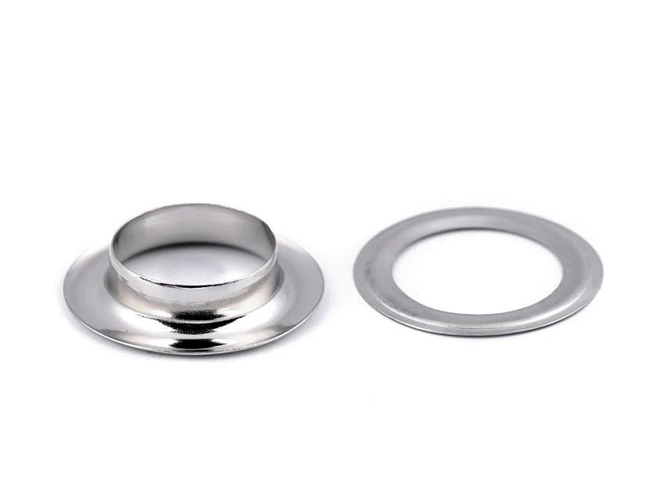 Attēls ar Metāla gredzeni, Luversi iekšējais Ø12 mm / ārējais Ø21 mm |10 gab | dažādu toņu – pieejams Šarlotes audumi