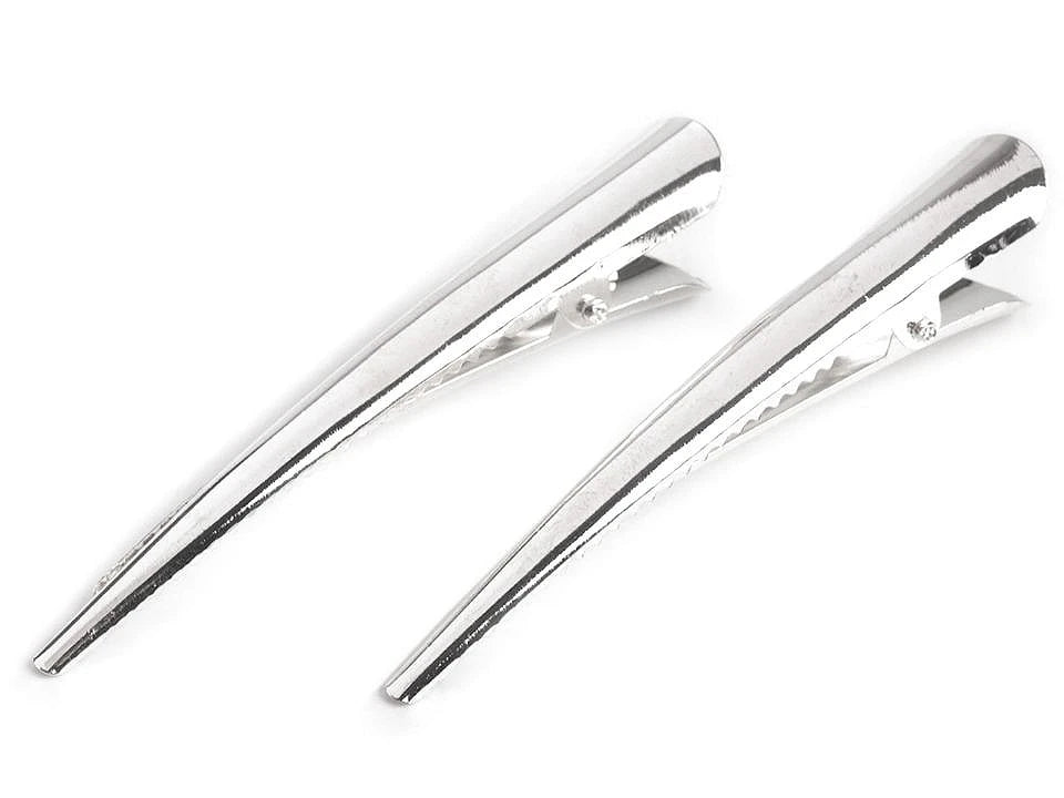 Metāla krokodīlveida matu sprādzes ar zobiņiem| 75 mm x 10 mm| 4 gb.