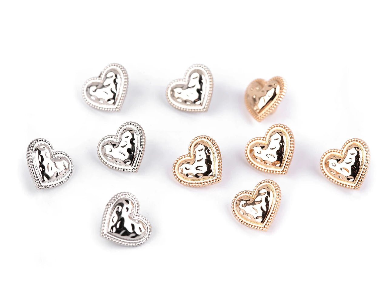 Attēls ar Metāla pogas uz kājiņas 11 mm - zelta vai sudraba – pieejams Šarlotes audumi