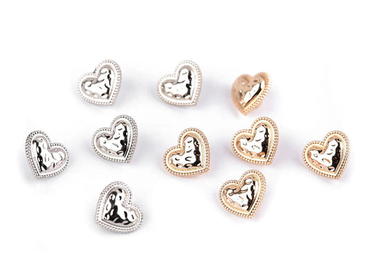 Attēls ar Metāla pogas uz kājiņas 11 mm - zelta vai sudraba – pieejams Šarlotes audumi