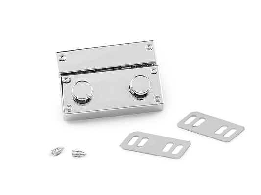 Bild von Metall-Taschenverschluss 27 × 41 mm – silberfarben – online erhältlich bei Šarlotes audumi