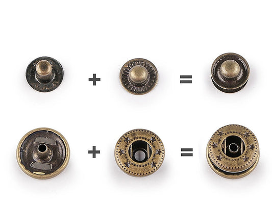 Attēls ar Metāla spiedpogas Ø15 mm (nerūsējošais tērauds)|50 gb – pieejams Šarlotes audumi