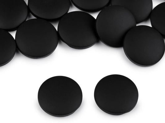 Attēls ar Mēteļu un jaku pogas ar samta efektu | 21 mm, 25 mm, 30 mm| melnas – pieejams Šarlotes audumi