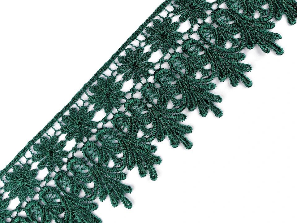Dentelle 7 cm - vert foncé – disponible chez Šarlotes audumi