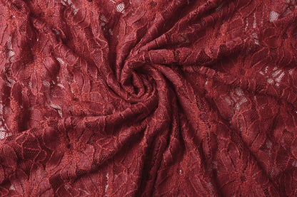 Attēls ar Mežģīņu audums - bordo 120 g/m² – pieejams Šarlotes audumi