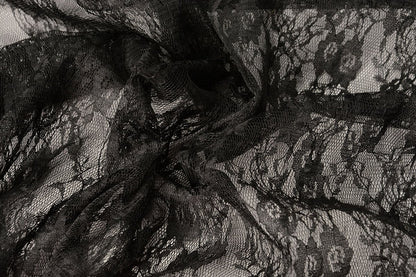 Tissu en dentelle fin - noir 50 g/m²