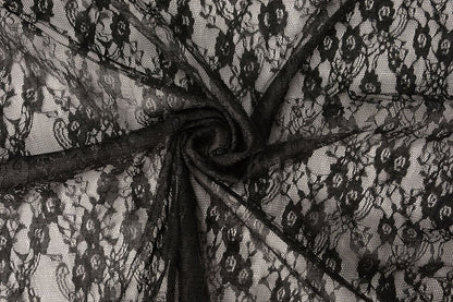 Tissu en dentelle fin - noir 50 g/m²