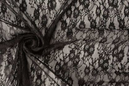 Tissu dentelle fin - noir 50 g/m²