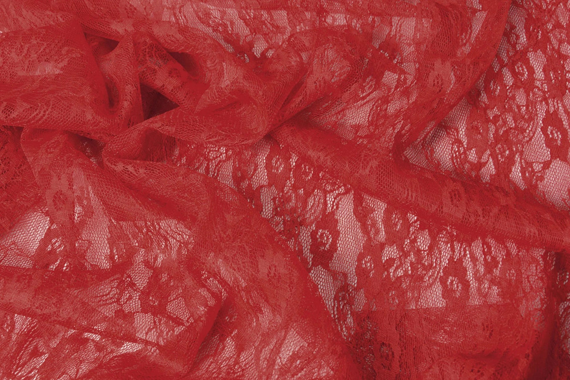 Attēls ar Mežģīņu audums smalks - sarkans 50 g/m² – pieejams Šarlotes audumi