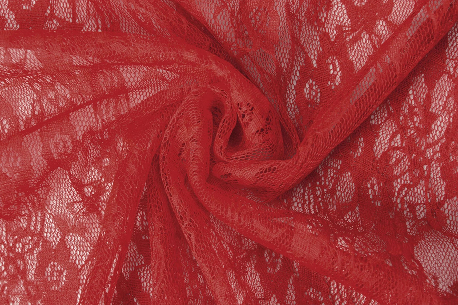 Attēls ar Mežģīņu audums smalks - sarkans 50 g/m² – pieejams Šarlotes audumi