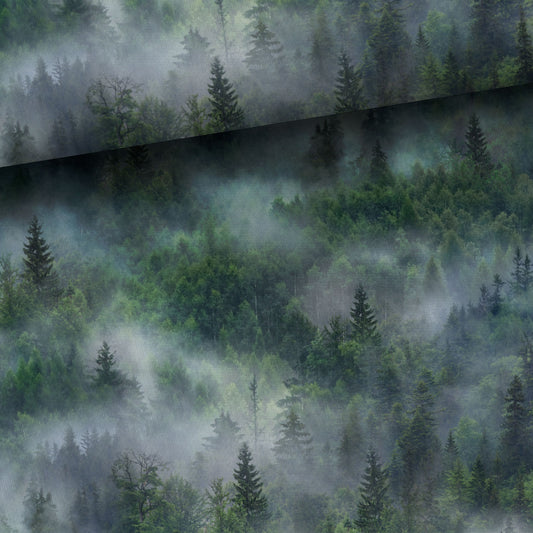 Cotton loop knit fabric - forest in the mist 250 g/m²