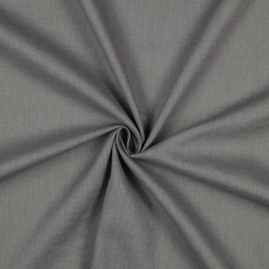 Image du tissu en lin adouci - gris foncé 170 g/m² – disponible chez Šarlotes audumi