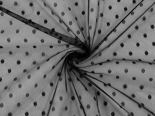 Attēls ar Mīksts tills ar pumpiņām - melns 40 g/m² – pieejams Šarlotes audumi