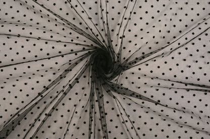 Tulle doux à pois - noir