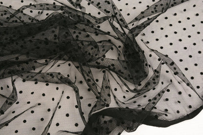 Tulle souple à pois - noir