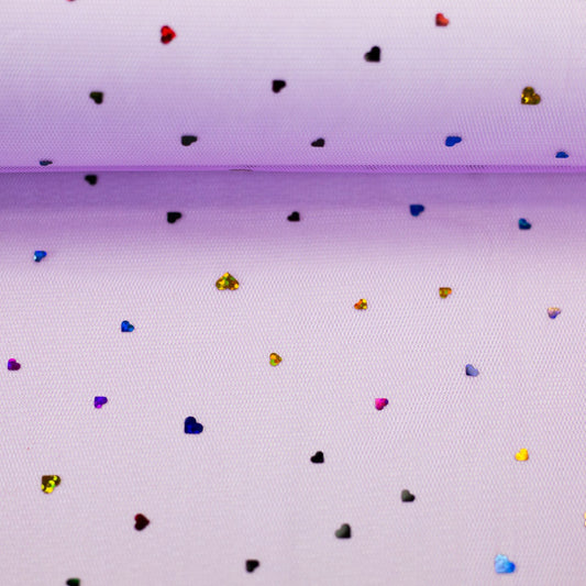 Attēls ar Mīksts tills ar sirsniņām uz lillā fona 40 g/m² – pieejams Šarlotes audumi