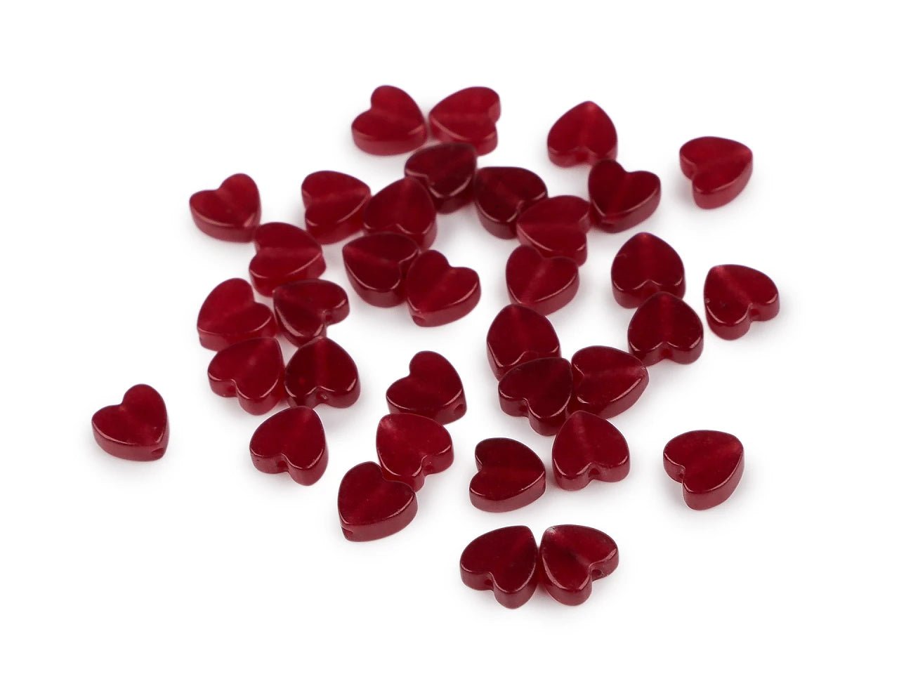 Attēls ar Minerāla un stikla sirds formas pērlītes Ø6 mm 35 gab.|dažādu toņu – pieejams Šarlotes audumi