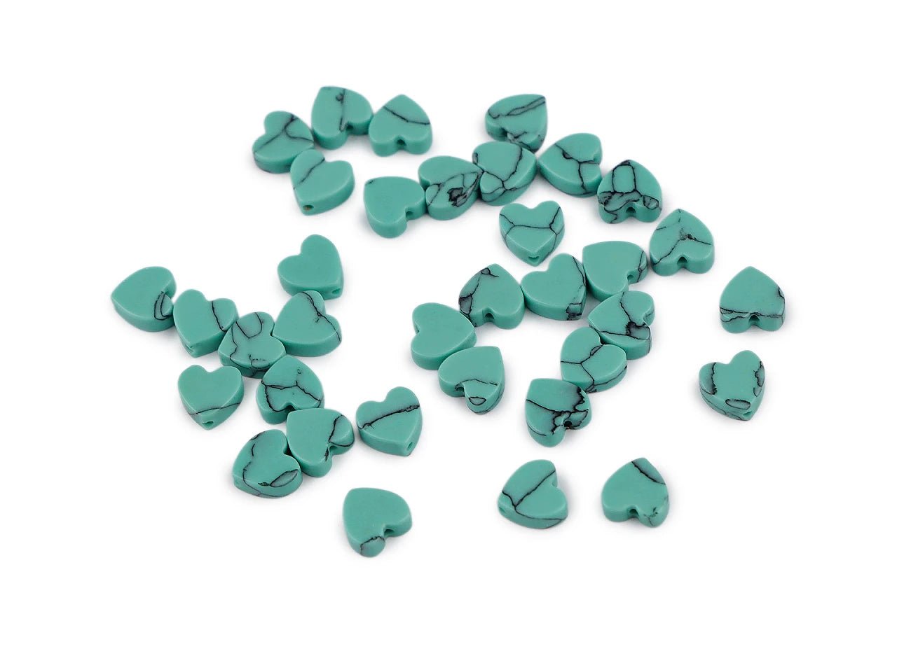 Attēls ar Minerāla un stikla sirds formas pērlītes Ø6 mm 35 gab.|dažādu toņu – pieejams Šarlotes audumi