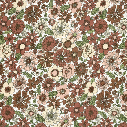 Image de mousseline - fleurs de différentes tailles 120 g/m² – disponible chez Šarlotes audumi