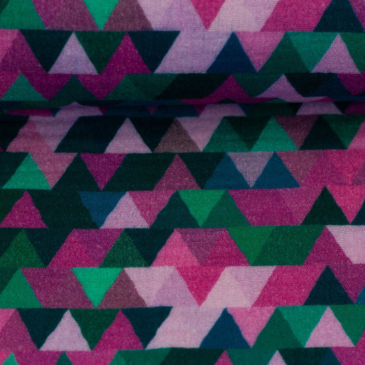 Attēls ar Muslīns - krāsaini trijstūri 130 g/m² – pieejams Šarlotes audumi