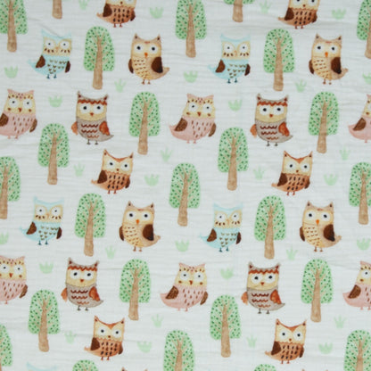 Muslin - owls 130 g/m²
