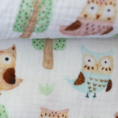 Muslin - owls 130 g/m²
