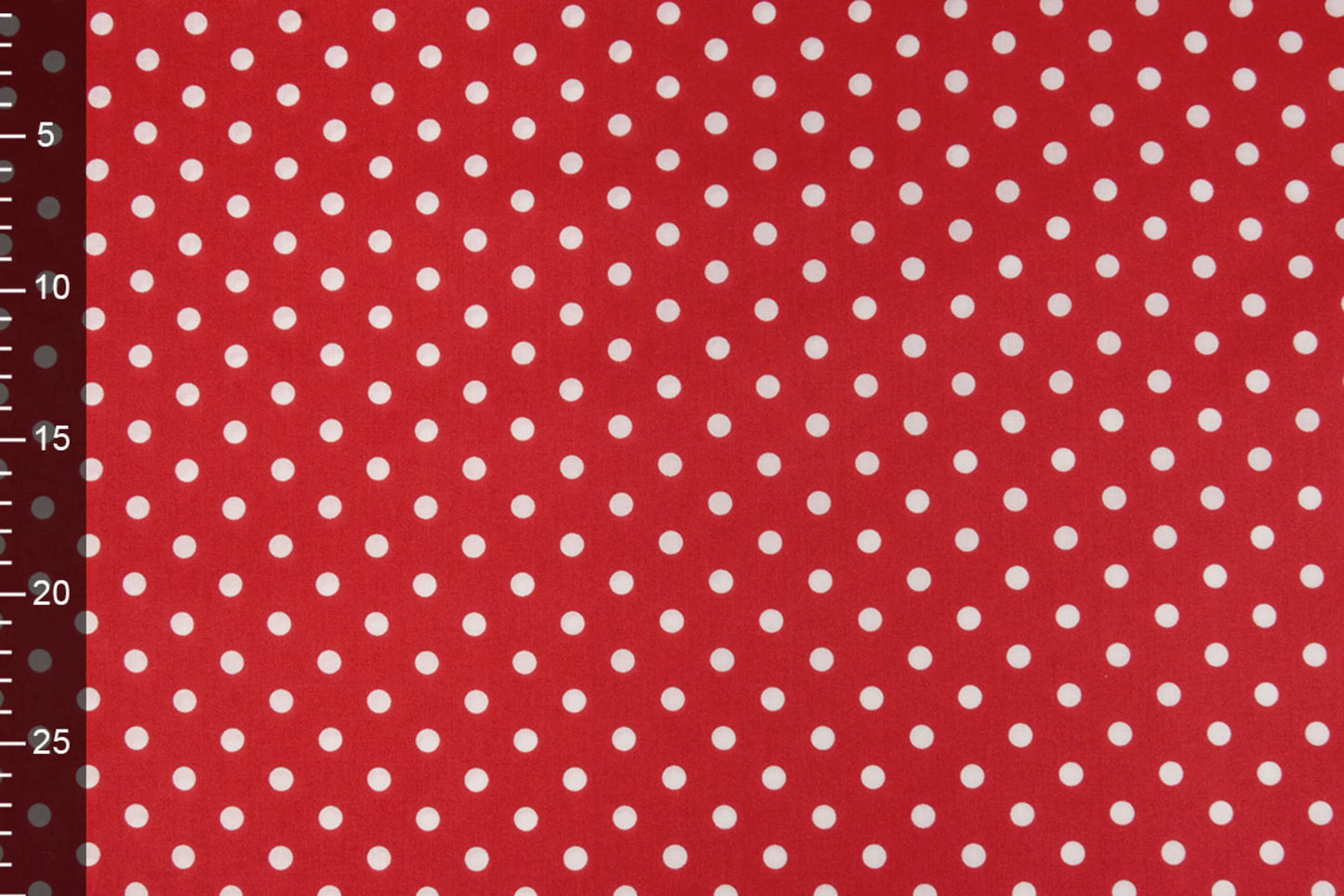 Premium 100% cotton fabric - dots on red 115 g/m²